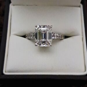 Genuine Moissanite Ring In 925 Sterling Silver. 4.00 cttw